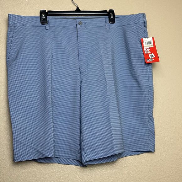 PGA Tour Golf Shorts Men Size 42 Blue Houndstooth Athletic Stretch Pocketed - Picture 1 of 6